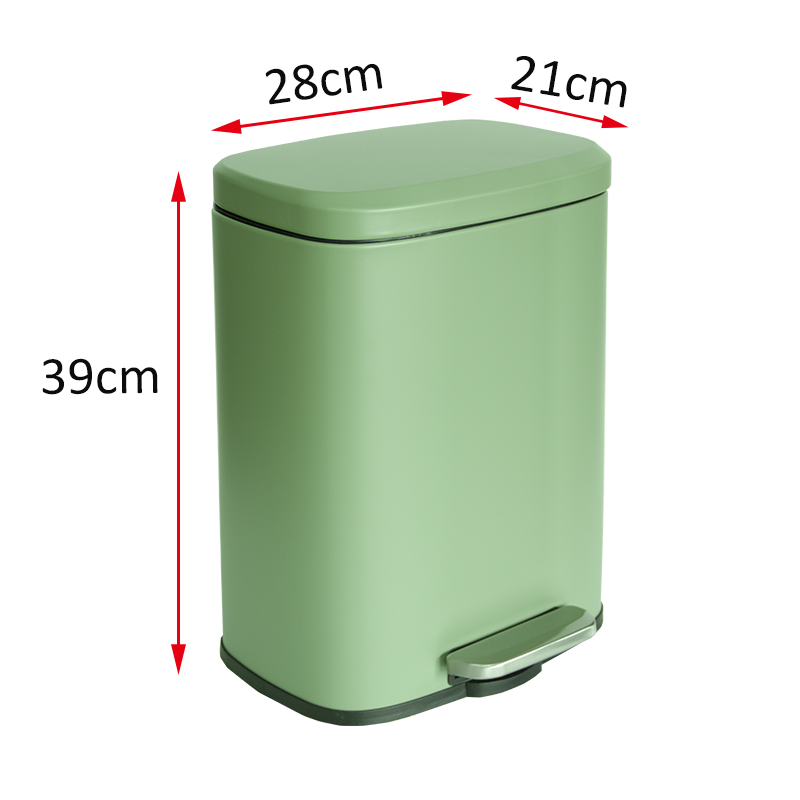 Rechteckiger 12-Liter-Mülleimer mit Treteimer und Soft-Close-Deckel für das Wohnzimmer