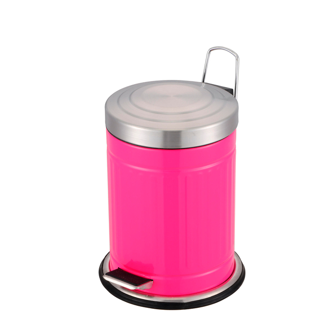Rose Pink Color Richtiger Preis Top -Qualität langlebig mit niedrigem Preis Neues Design Rundabfallbehälter mit Pedal