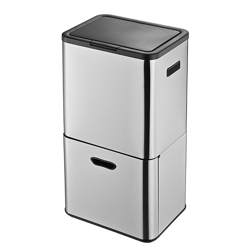 65L Doppelfach- und Recyclingbehälter, platzsparender Mülleimer für die Küche