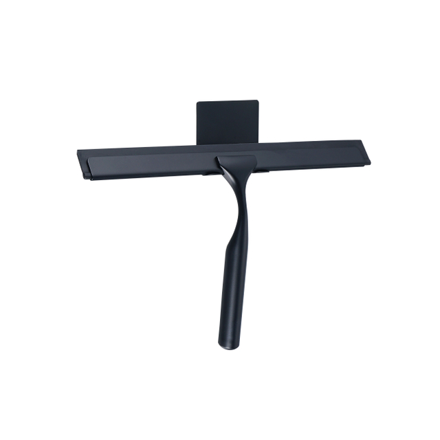 Schwarzer Fensterglaswischer mit 3M Kleber Haken Duschkitzel