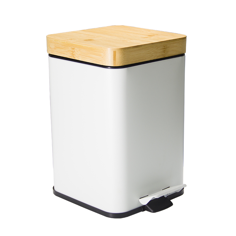 5l Bambusdeckel Abfallbehälter Edelstahlmüll können