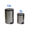 12L runder Abfalleimer aus Edelstahl mit Soft-Close-Pedal und Kunststoffdeckel für Wohnzimmer und Küche