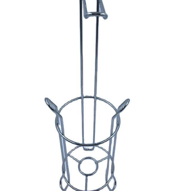 Chrom stehende Toilette Abnehmbares Badezimmerpapierhalter Metallrollenpapierhalter mit Aufbewahrungsfunktion Papierhalter