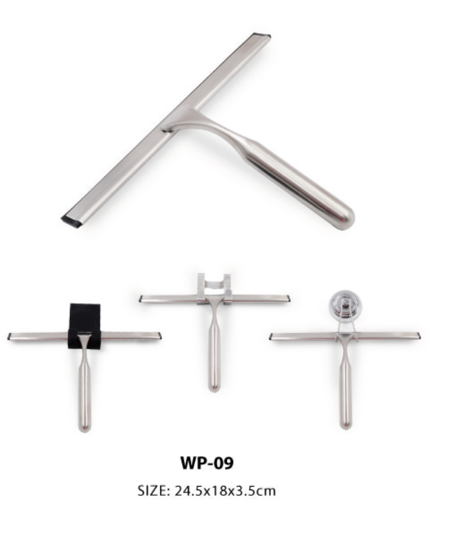 Fensterglaswischer Duschkreiber Edelstahl mit Gummiblatt