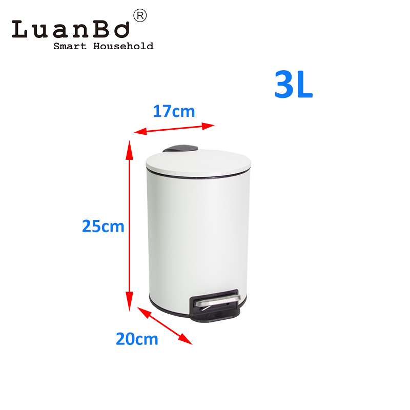 Platzsparender Treteimer mit Absenkautomatik und WC-Bürstengarnitur für Badezimmer