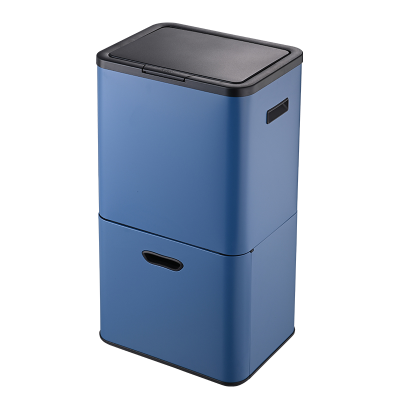 65L Doppelfach- und Recyclingbehälter, platzsparender Mülleimer für die Küche