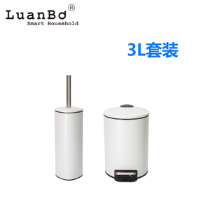 Platzsparender Treteimer mit Absenkautomatik und WC-Bürstengarnitur für Badezimmer