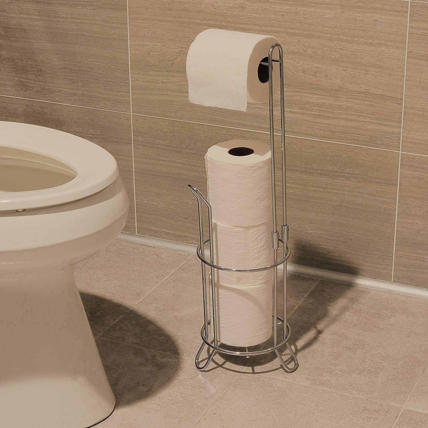 Eigenständiger Toilettenpapier Dispenser gebürstet Nickel Stand up Toilettengewebe -Rollhalter