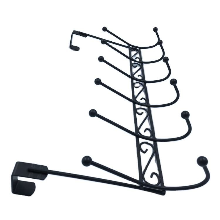 6-hook über der Türmatte schwarzer Multi-Open-Tür-Haken schwarzer Farbe Metallhaken für Tür