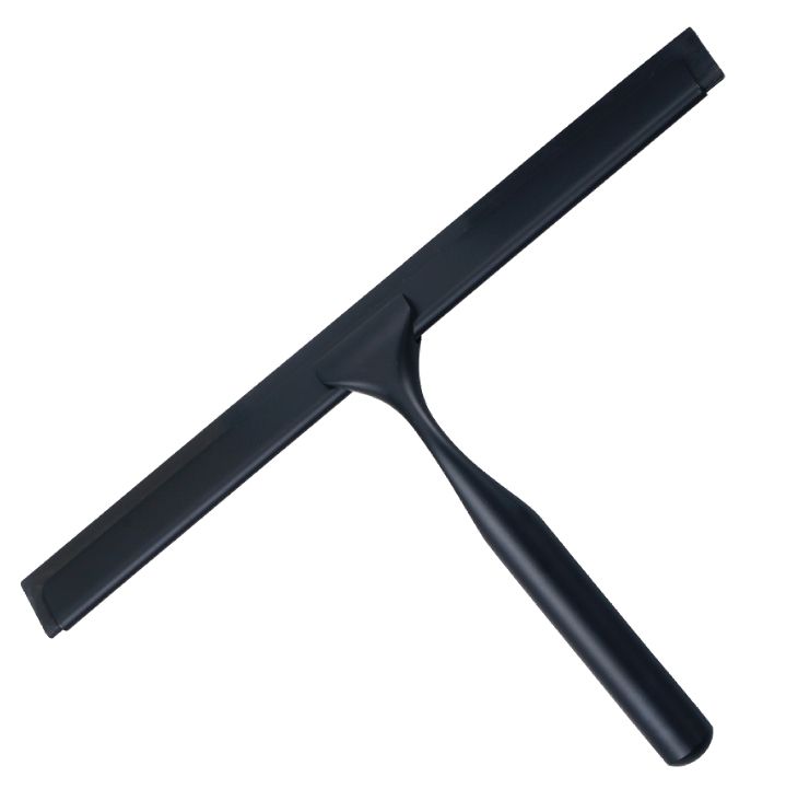 Schwarzer Fensterglaswischer mit 3M -Kleber -Haken -Dusch -Rakel mit Silikongriff