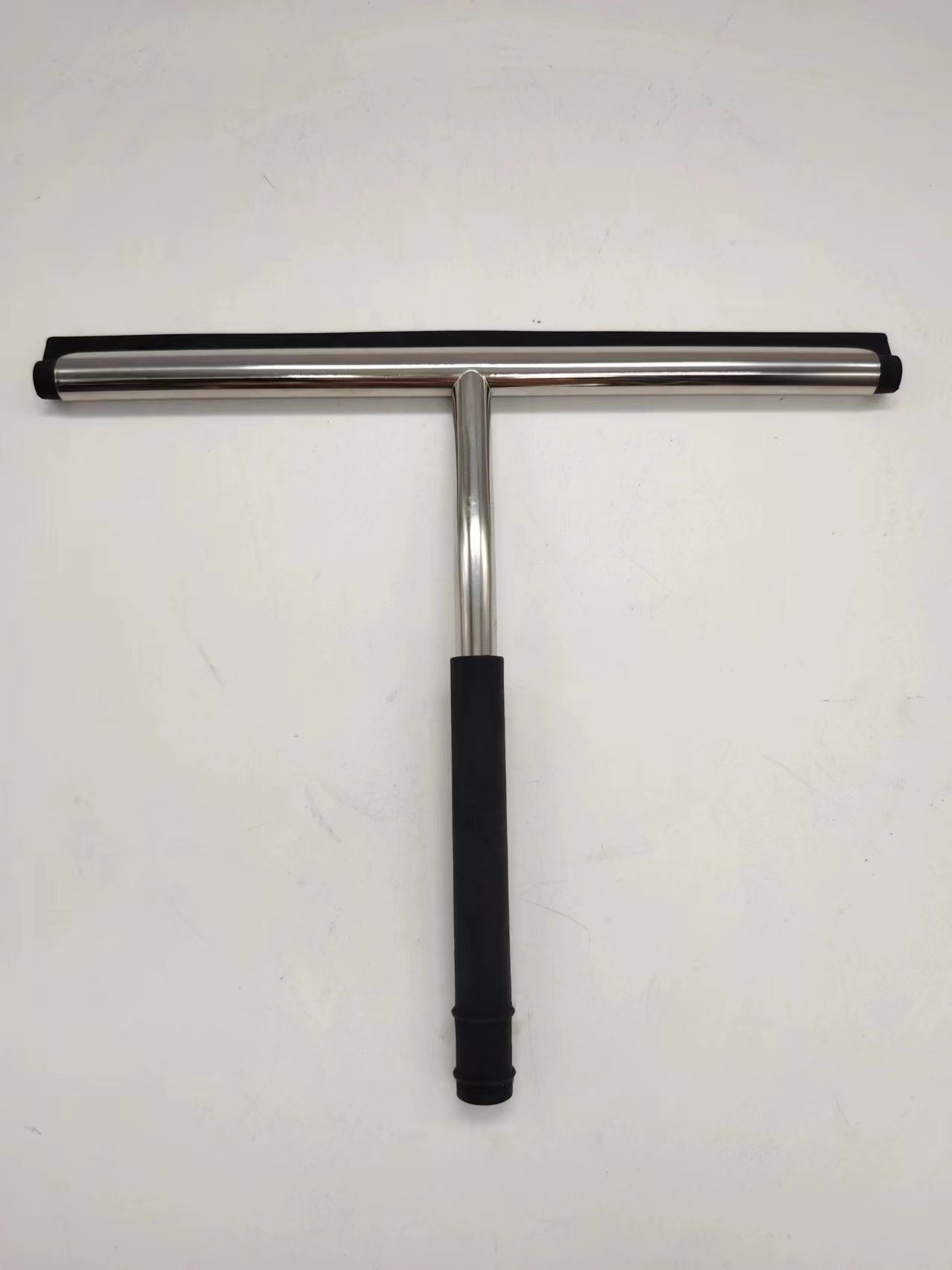 Schwarzer Fensterglaswischer mit 3M -Kleber -Haken -Dusch -Rakel mit Silikongriff