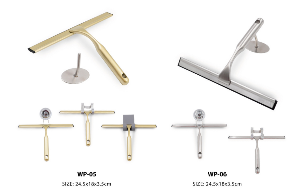 Fensterglaswischer Duschkreiber Edelstahl mit Gummiblatt