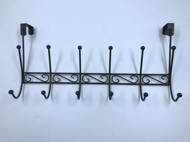 6-hook über der Türmatte schwarzer Multi-Open-Tür-Haken schwarzer Farbe Metallhaken für Tür