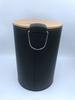 2024 Populäres Modell Bambus Deckel 5 -Liter Black Round Metal Foot Pedal Mülleimer mit abnehmbarem innerem Wastkorb für Küche