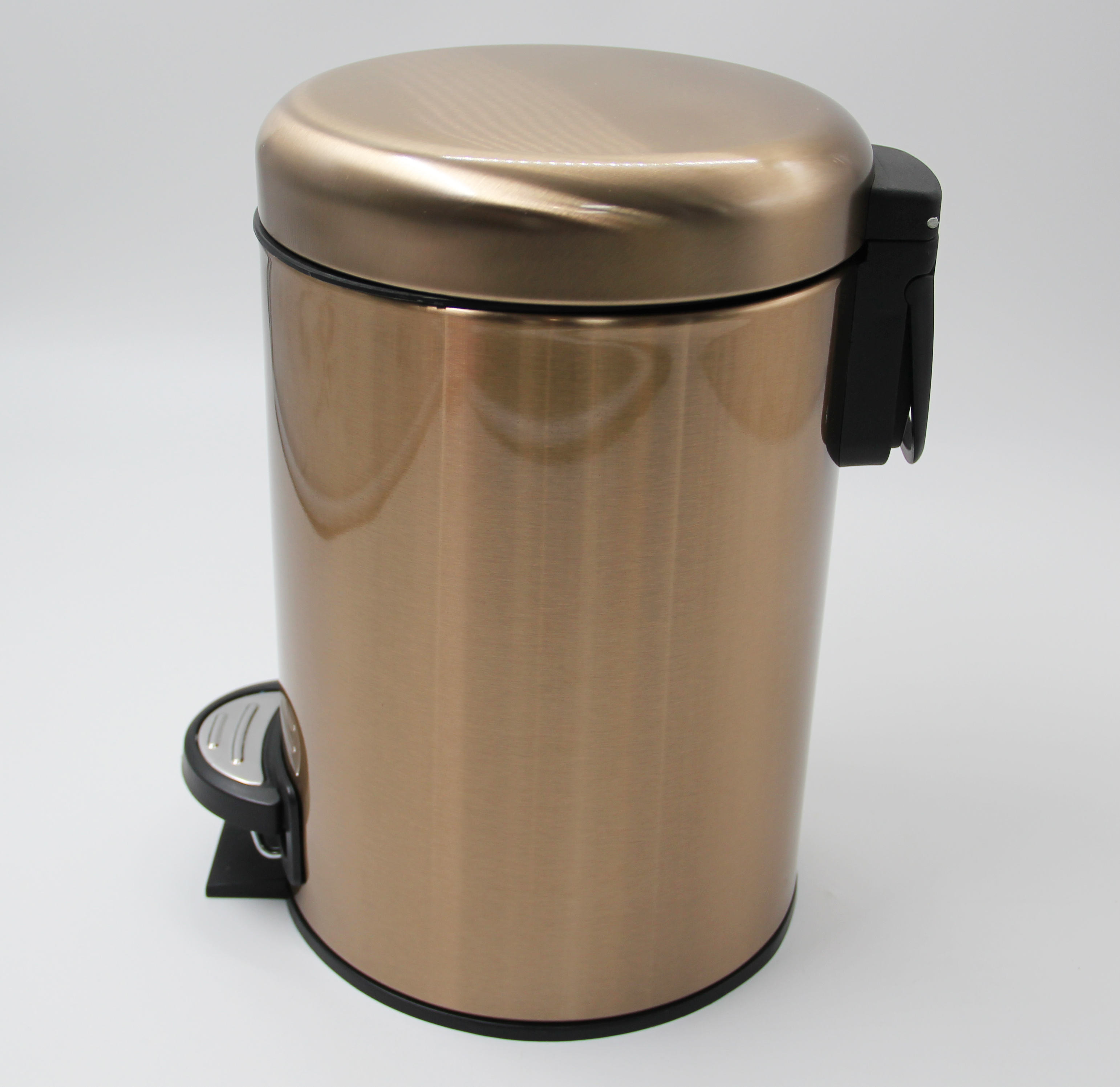 3L Gold glänzender Farbe Edelstahl Hotel Pedal Müllbehälter Bad Zubehör Fußpedal Abfallbehälter 410 Beschichtungsmüll Can