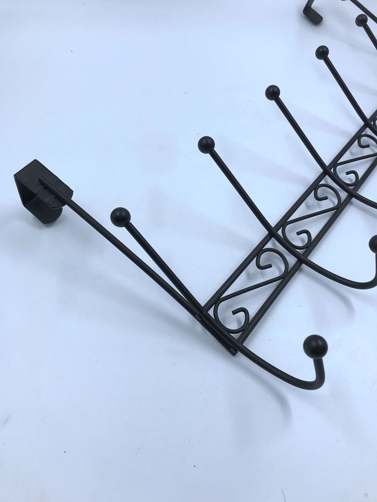 6-hook über der Türmatte schwarzer Multi-Open-Tür-Haken schwarzer Farbe Metallhaken für Tür