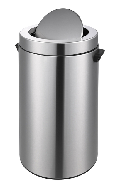 40L Runde Edelstahl -Schwung -Deckel -Mülleimer für Zuhause und Büro, für Boden und Desktop
